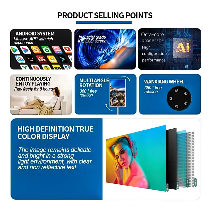 VSTI 27/32 Inch Android Smart Interactive Display Portable TV With 5H 9H Battery Wireless Moveable Monitor Touch Screen