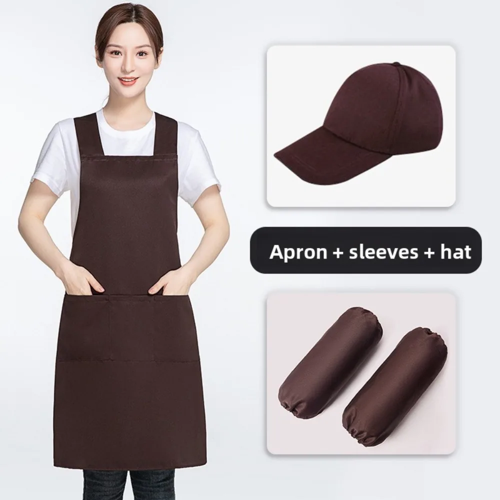 

Fruit shop fresh supermarket apron three-piece set logo printing catering waiter apron work clothes men and women