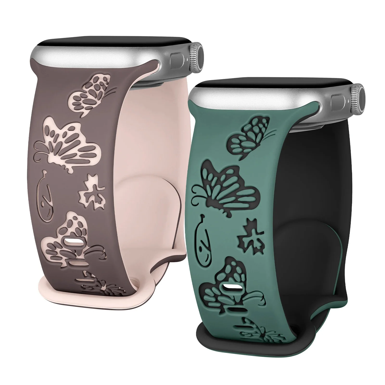 Engraved Silicone Strap For Apple Watch Band 41mm 45mm 40mm 44mm 49mm 38mm 42MM Correa Bracelet Series 9 8 7 6 5 4 3 SE Ultra 2