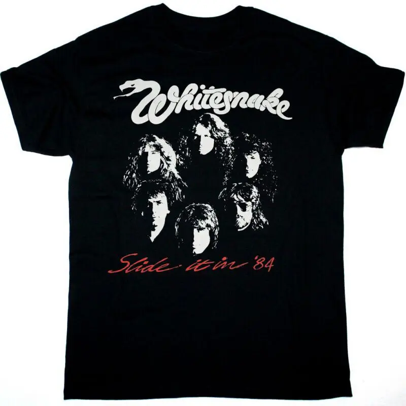 WHITESNAKE SLIDE IT IN 84 Cotton Black All Size Unisex Shirt BL100