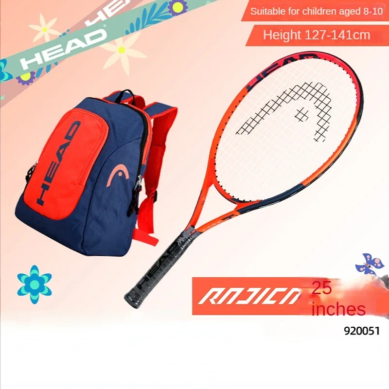 HEAD  New Carbon Tennis Racket for Kids Children Tenis Raquete Young Junior with Gift Bag  Beach Carbon