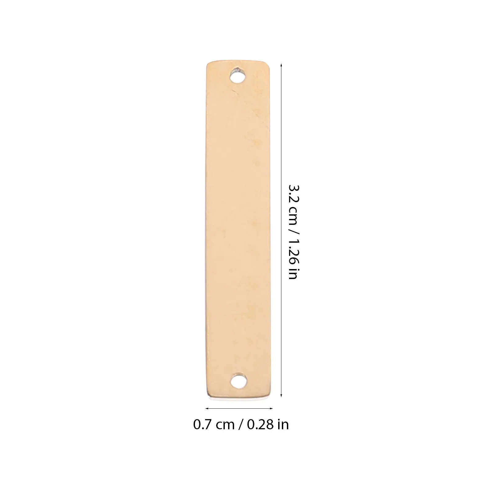 20Pcs Metal Stamping Blank Rectangular Bar Pendant for DIY Jewelry Craft Stamping Tag Horizontal Stainless Steel Charm