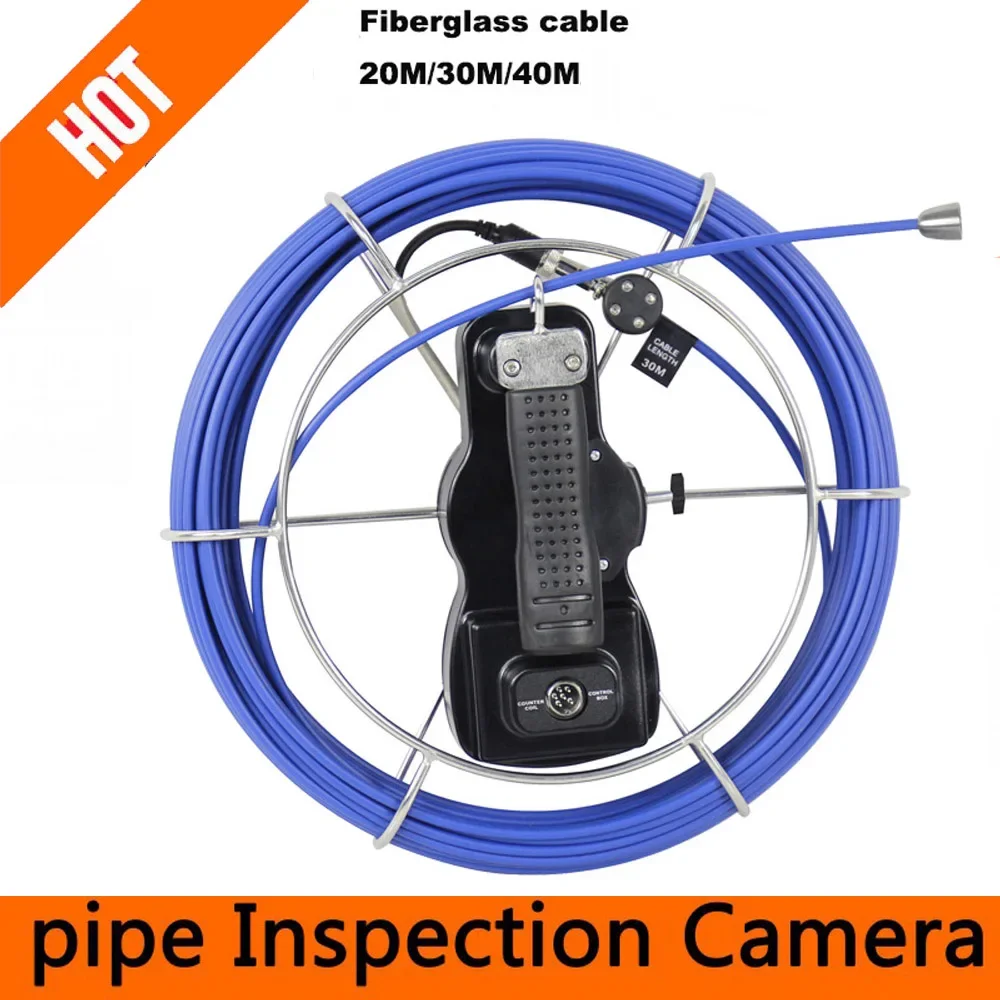

Fiberglass cable 20meters 30m 40m 50m with meter counter for WOPSON Plumbing Survey Camera Pipe Cleaning Monitoring Equipment