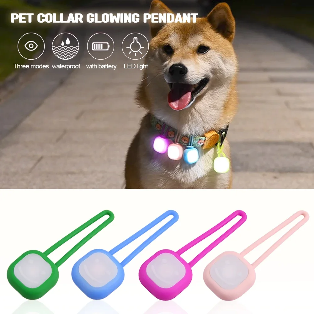 Dog Pet Pendant Night Light Waterproof Led Safety Pet Collar Pendants Lighted Puppy Flashing for Outdoor Hiking Training Walking