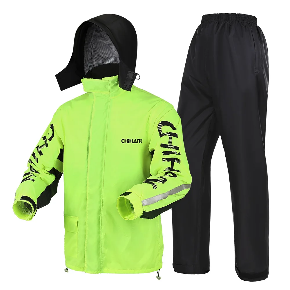 Night Riding Anti Light Motorcycle Waterproof Raincoat Set Night Reflective Waterproof Raincoat Split Set Waterproof Rain Pants