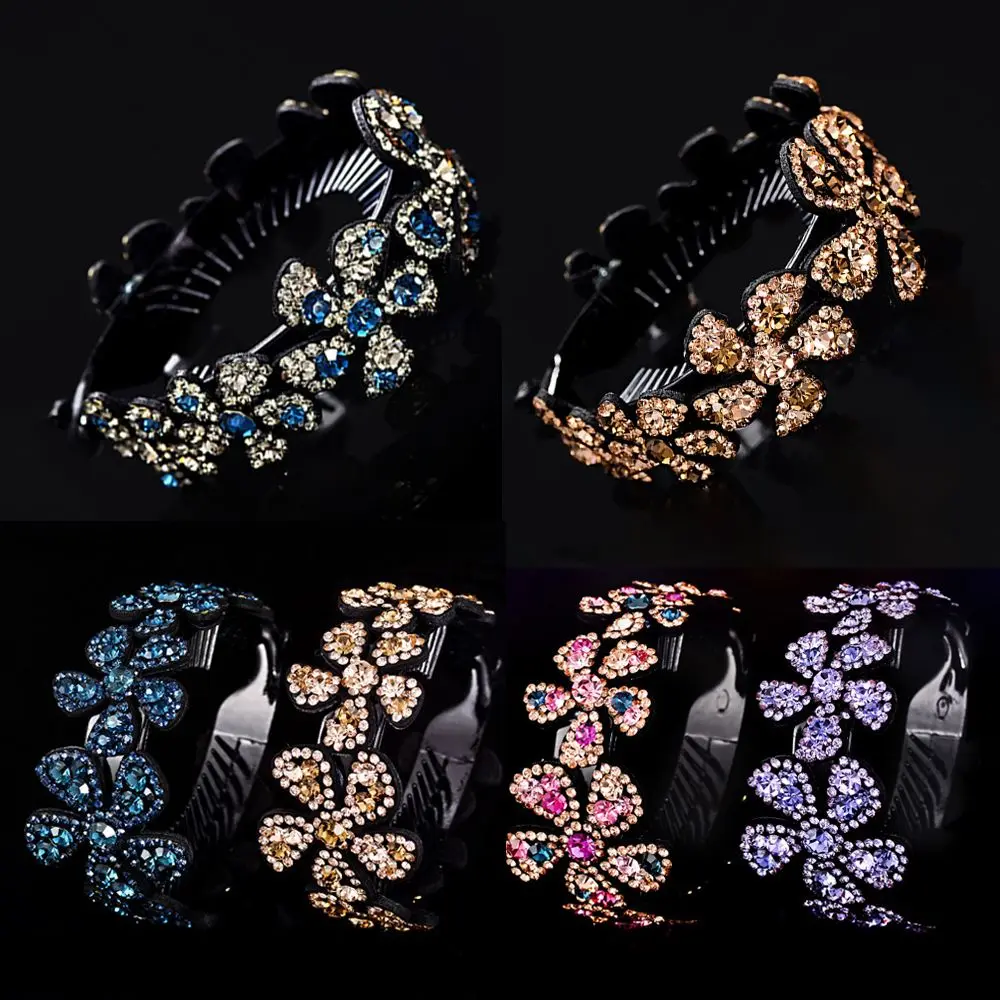 New Rhinestone Flower Hair Claws Women Crystal Bird Nest Twist Clip Hairpin Elegant Headwear Bun Maker Hair Styling Accessories