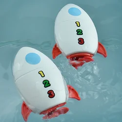 Clockwork Water Rocket Bath Toy Kids Pool Fun Early Learning Summer Shower Activity Pools Water Play Bathing Toy