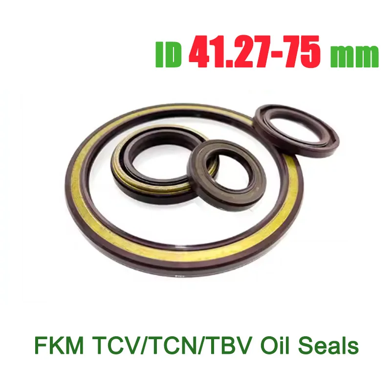 

[1PCS] FKM TCV/TCN/TBV Oil Seals ID 41-75mm - 250°C High Pressure Rotary Shaft Seals for Pumps/Motors (BABSL Standard)