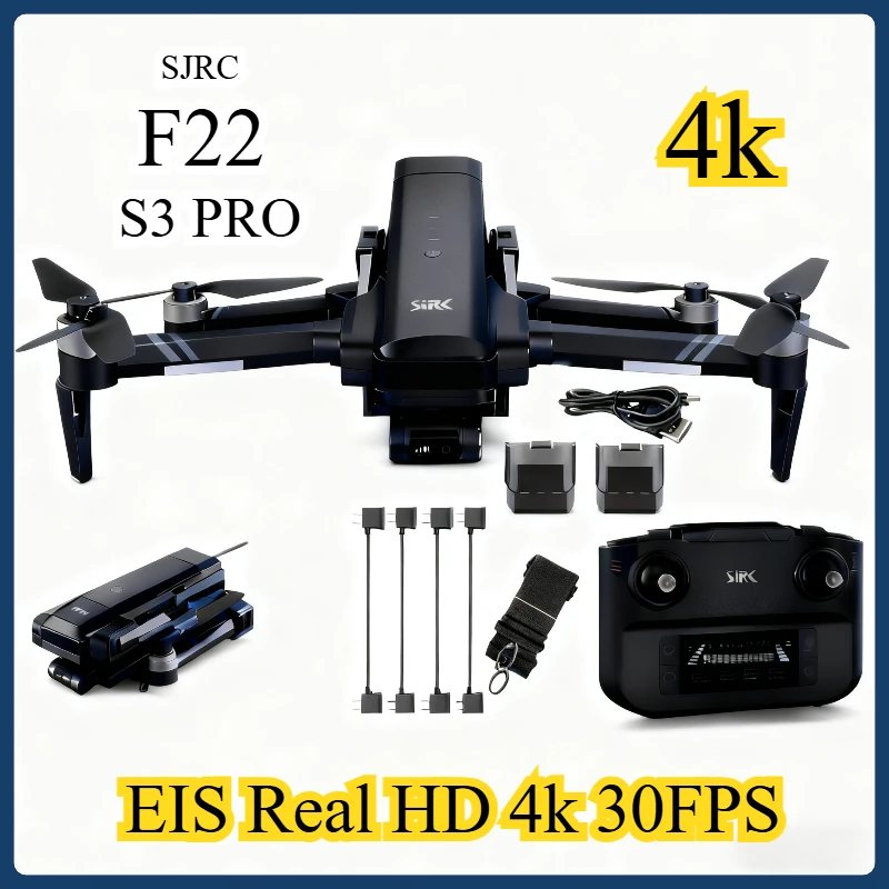 SJRC F22 S3 PRO Drone 4K cámara profesional GPS HD 5G WiFi FPV cardán de 3 ejes EIS sin escobillas plegable RC Quadcopter juguetes para niños