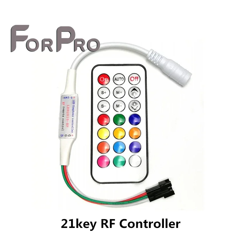 100PCS Led RGB Pixel Controller 21key Remote Wireless RF IR Digital Color Strip Light Controller DC5V-24V