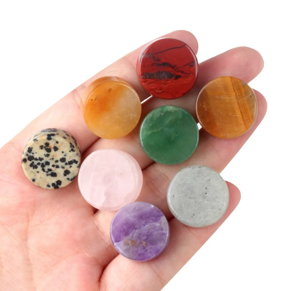 

16-18mm Mini Round Natural Stone Palm Stone Reiki Healing Crystal Agate Yoga Home Decor DIY Accessories Ornament Gift