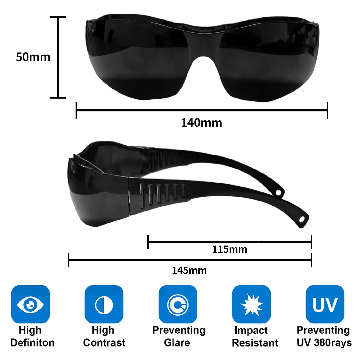 แว่นตาสไตล์ใหม่หน้ากากป้องกันแสงแดดแว่นตาสีดำ FPV OPT เลเซอร์ป้องกันเต็มรูปแบบ IPL ความงามคลินิกสัก