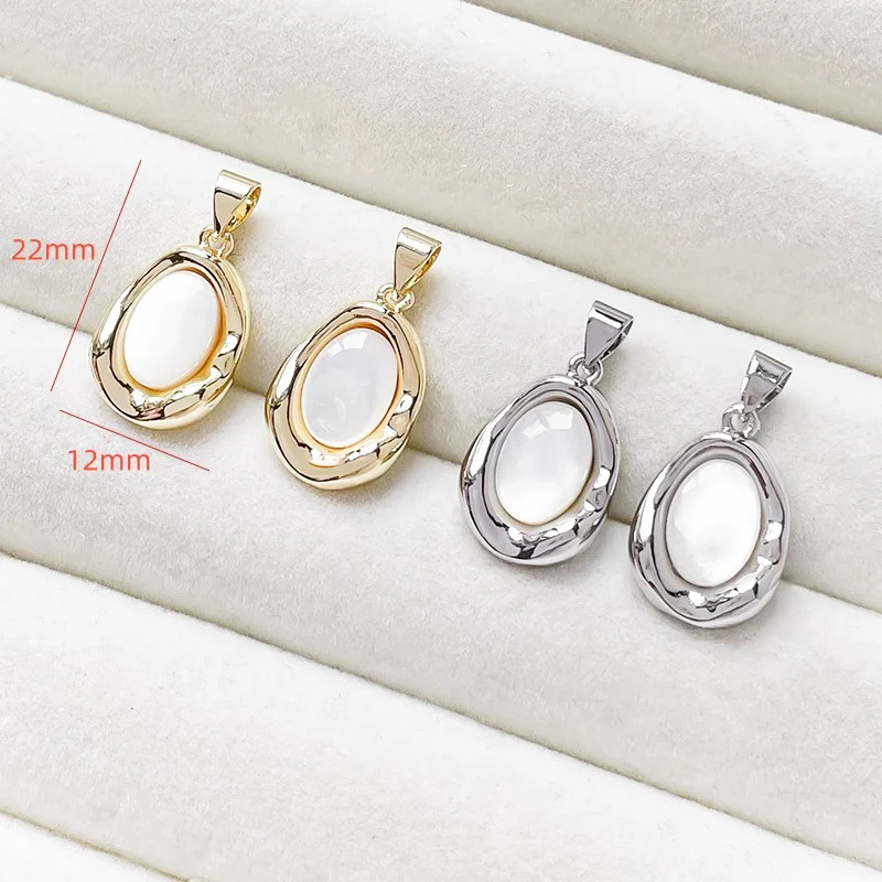 1 Piece Brass Gold-plated Inlaid Fritillaria Avocado Shaped Pendant DIY Produces Materials for Fashionable Jewelry Accessories