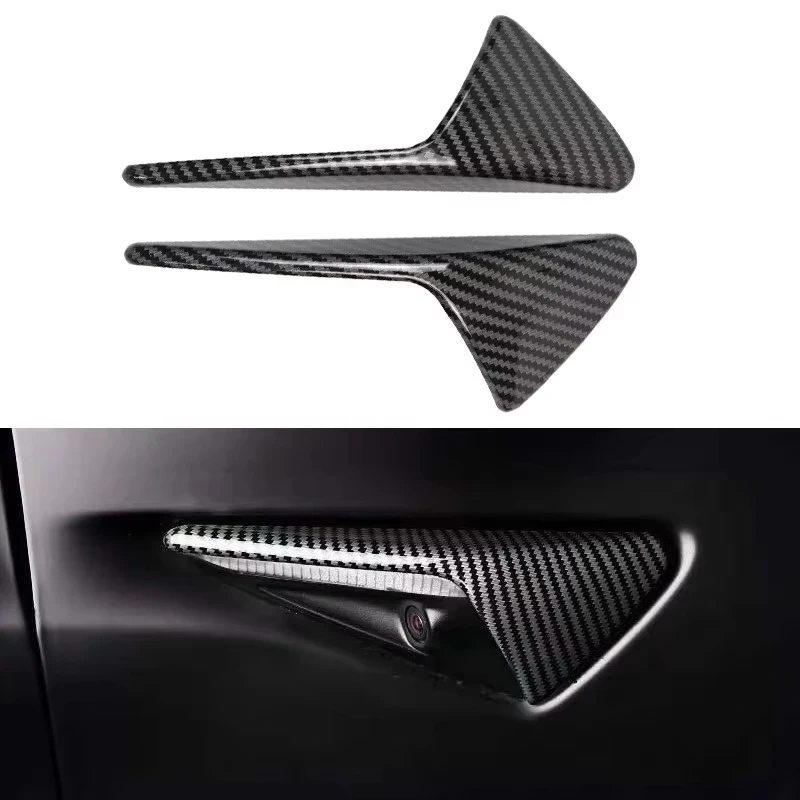 Side Camera Protection Cover For Tesla Model 3/Y/X/S Carbon Fiber Fender Trim Cover Car Modification Accessories Tesla 2017-2022