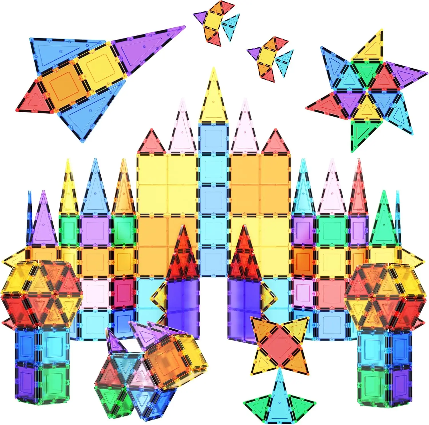 ชุดรางรถแข่งแม่เหล็ก 150 ชิ้น + แผ่นแม่เหล็ก 100 ชิ้น, ชุดของเล่นสนุกและสร้างสรรค์: การเรียนรู้แบบ STEAM, เสริมสร้างทักษะการประกอบ, พัฒนาการประสานมือและตา