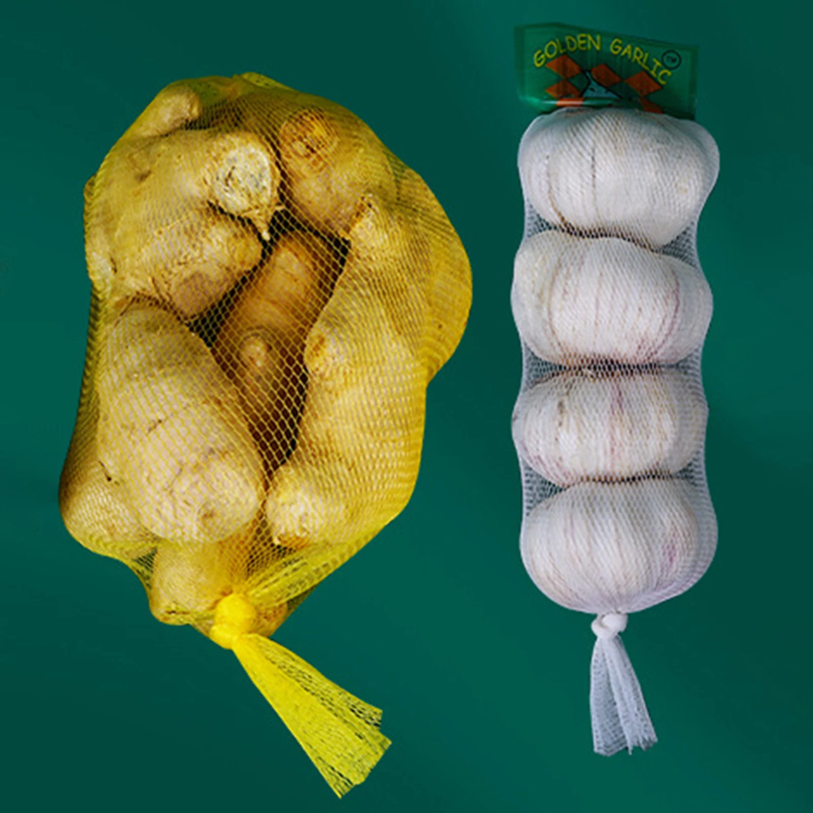 100pcs Reusable Breathable Garlic Ginger Storage Mesh Bags Food Fruit Veggie Keeper Kitchen Pantry Organizer Sturdy Durable