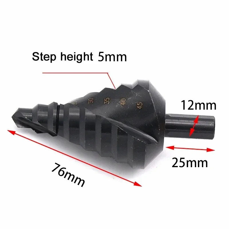 مقبض مثلث نيتريدينج أخدود حلزوني خطوة الحفر 10-45 مللي متر/خطوة الحفر/ثقب حفر معكرونة توسيع الحفر/الصلب عالي السرعة 4241