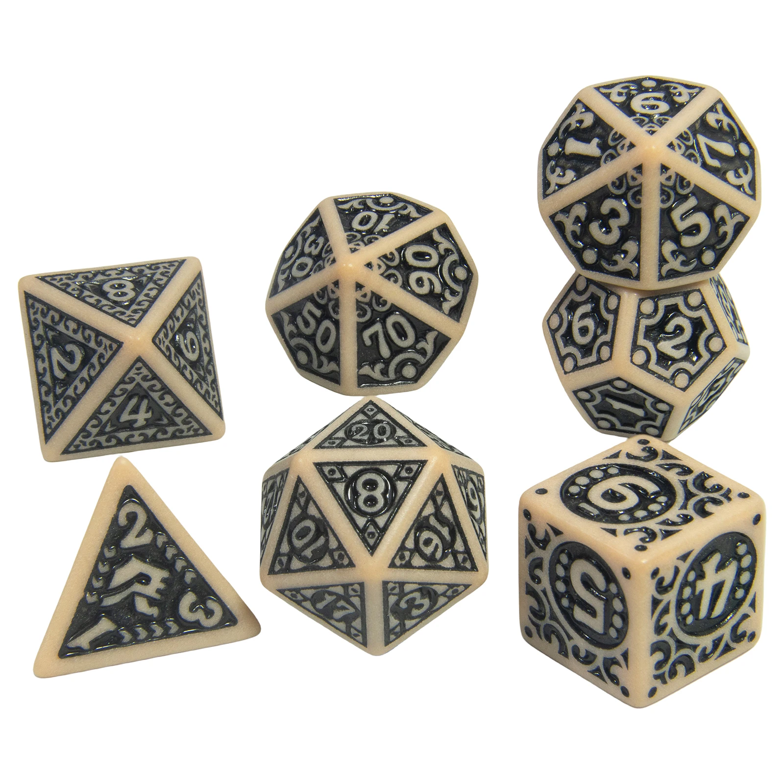 7pcs/set Dice Set Pretty Pattern Plastic Cube for DND Board Game Entertainment Accessories