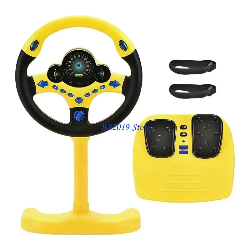 Q0KB Engaging Backseat Car Toy Steering Wheel With Simulated Engine Sounds And Compact Storage Design
