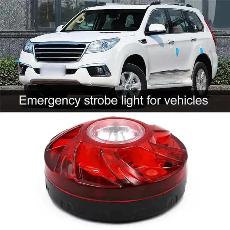 Warning Light Road Flares Flashing Emergency Disc Strobe Signal Light Traffic Safety Magnetic Base Battery Powered Auto Parts