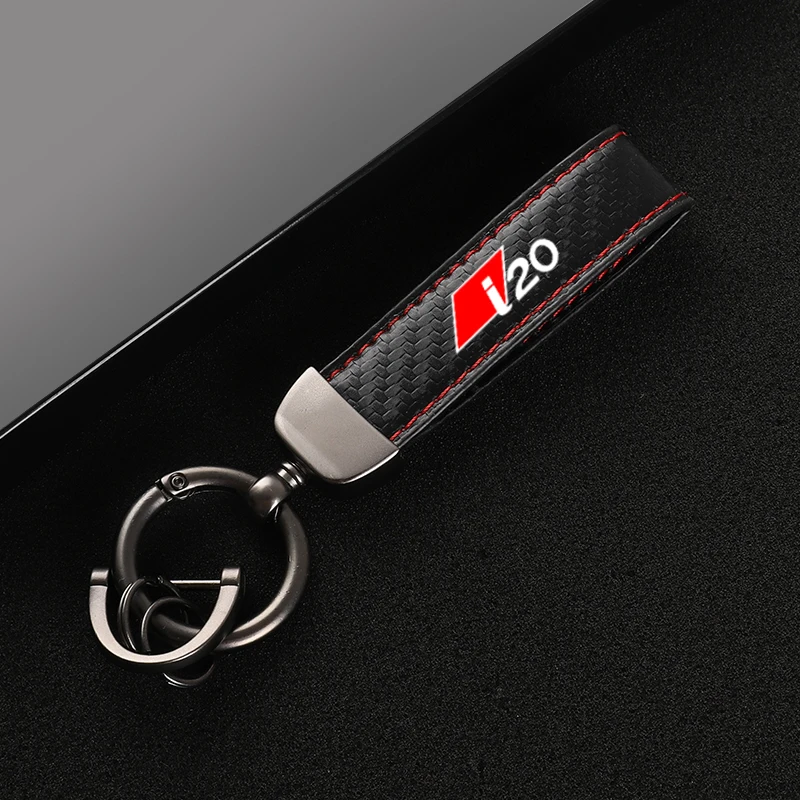 New Genuine Leather Car Styling Emblem Keychain Key Chain Rings For Hyundai i20 i30 i10 i40 ix20 ix35 ix55 EON Car Accessories