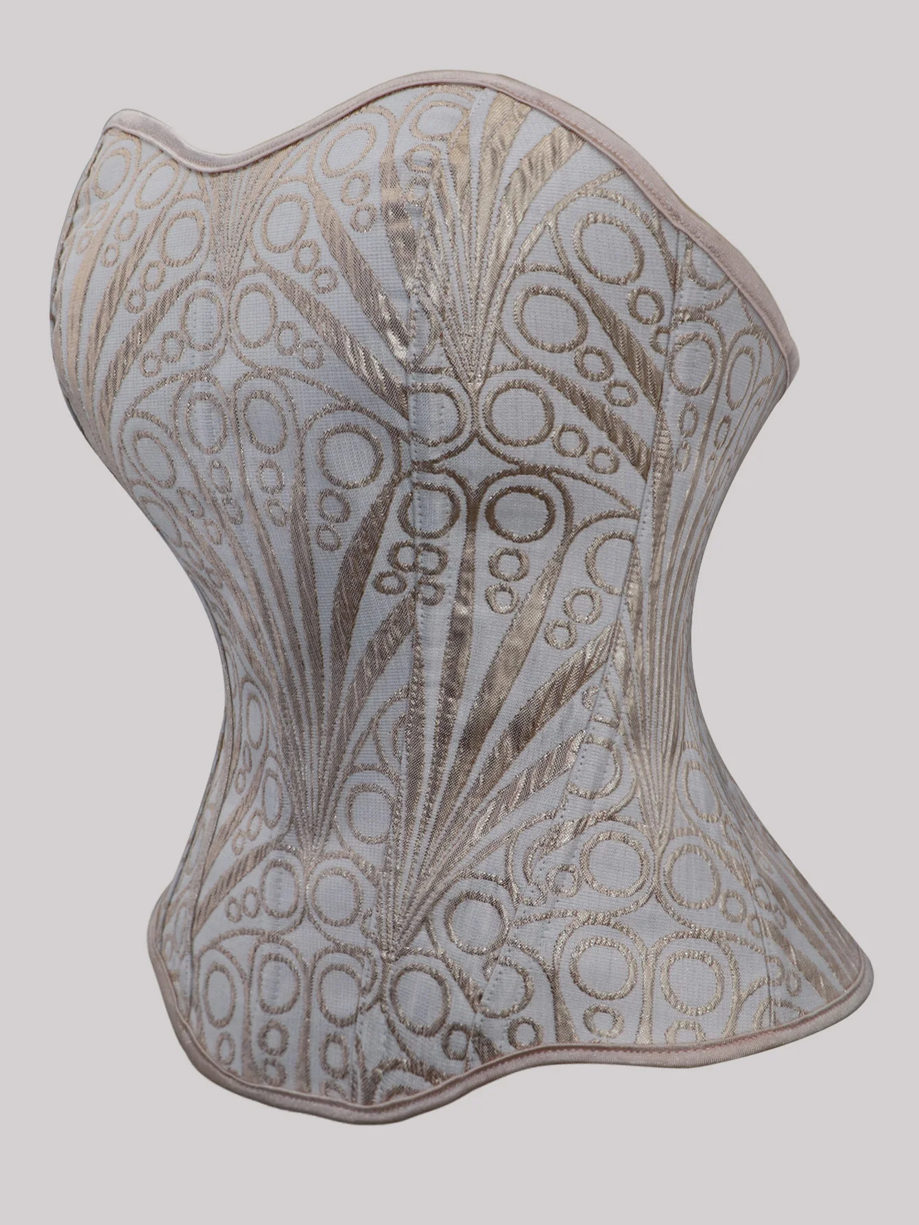 champagne corset top women gothic bustier top overbust corselet tummy control slim waist halloween stage show costume lace up - view 3