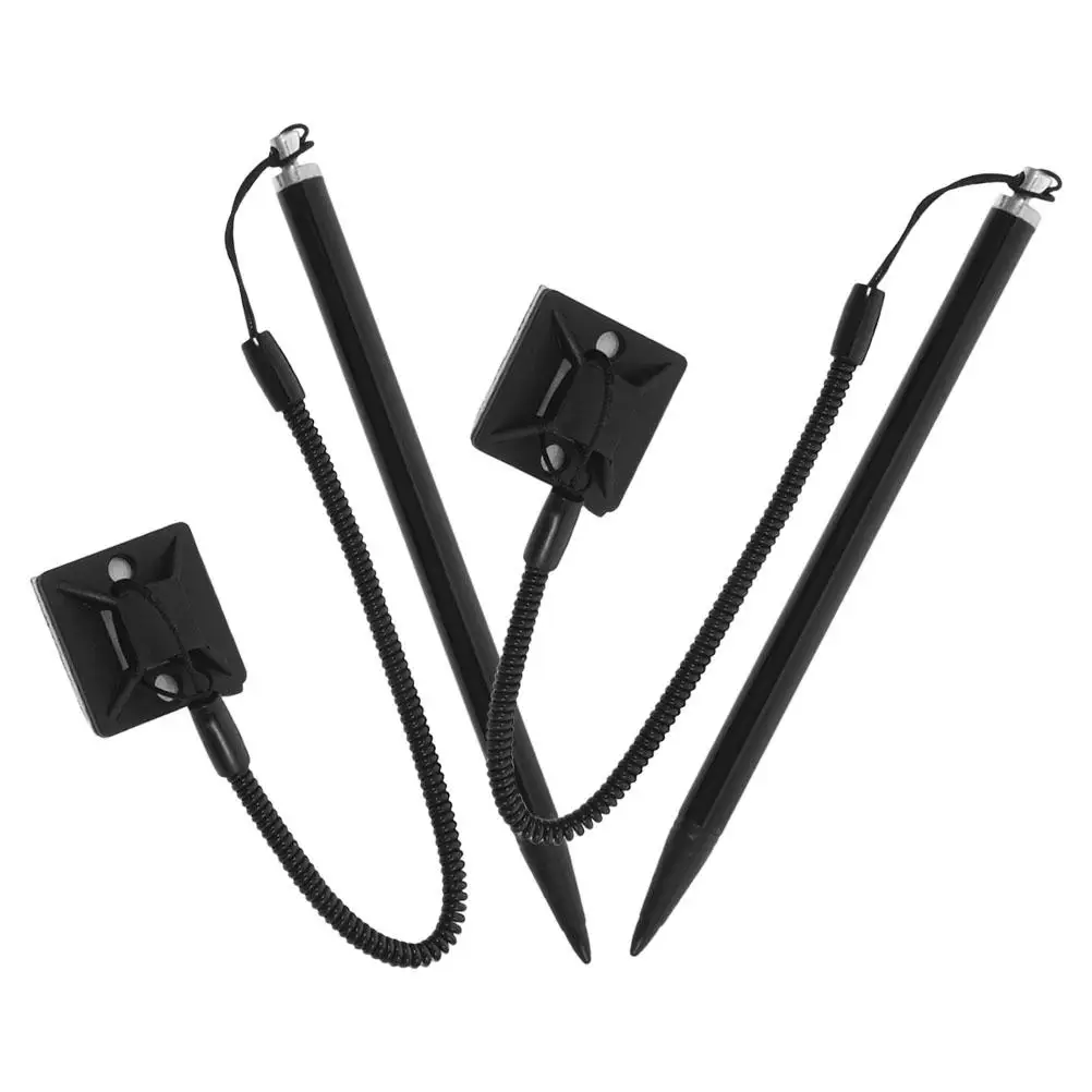 2 Buah Pena Stylus Layar Resistif Logam Kokoh dengan Tali Anti Hilang Perangkat Layar Sentuh Kompatibel dengan Dasar Tetap
