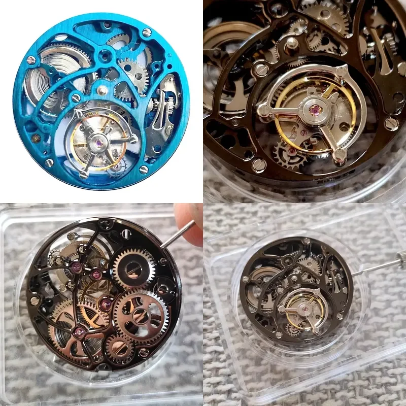 for DIY Watchmaker Mechanical Movement Hollow Tourbillon Hand Wind 28800bph Skeleton Caliber for Watch Repair Assembly