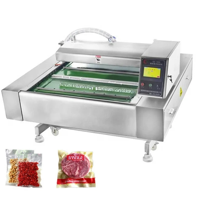 Machine d'emballage sous vide rotative automatique, Type ceinture continue, Machine de scellage sous vide continue, viande, poisson, poulet