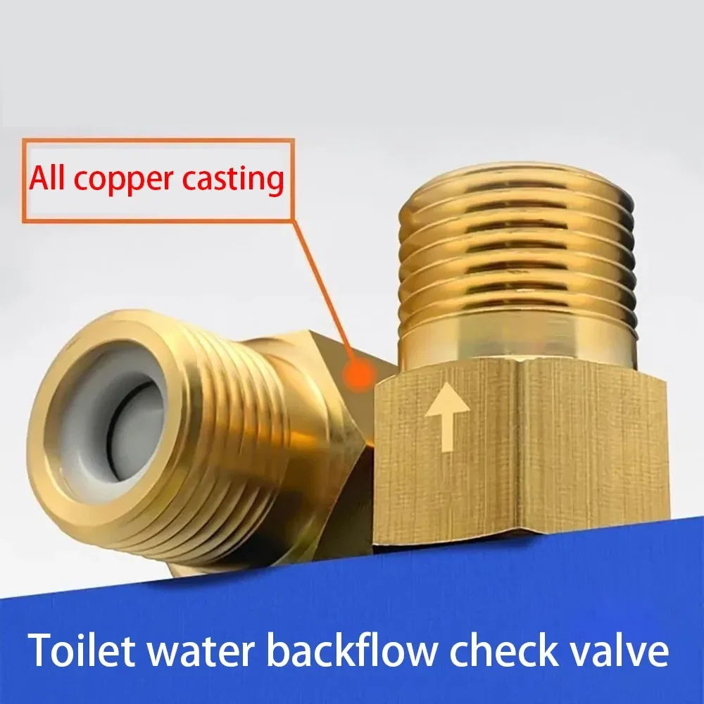 

Non Return Backflow Valve Brass Anti Backflow Check Valve Gold One-way Valve Durable Toilet Corner Valve Ozone Resistance