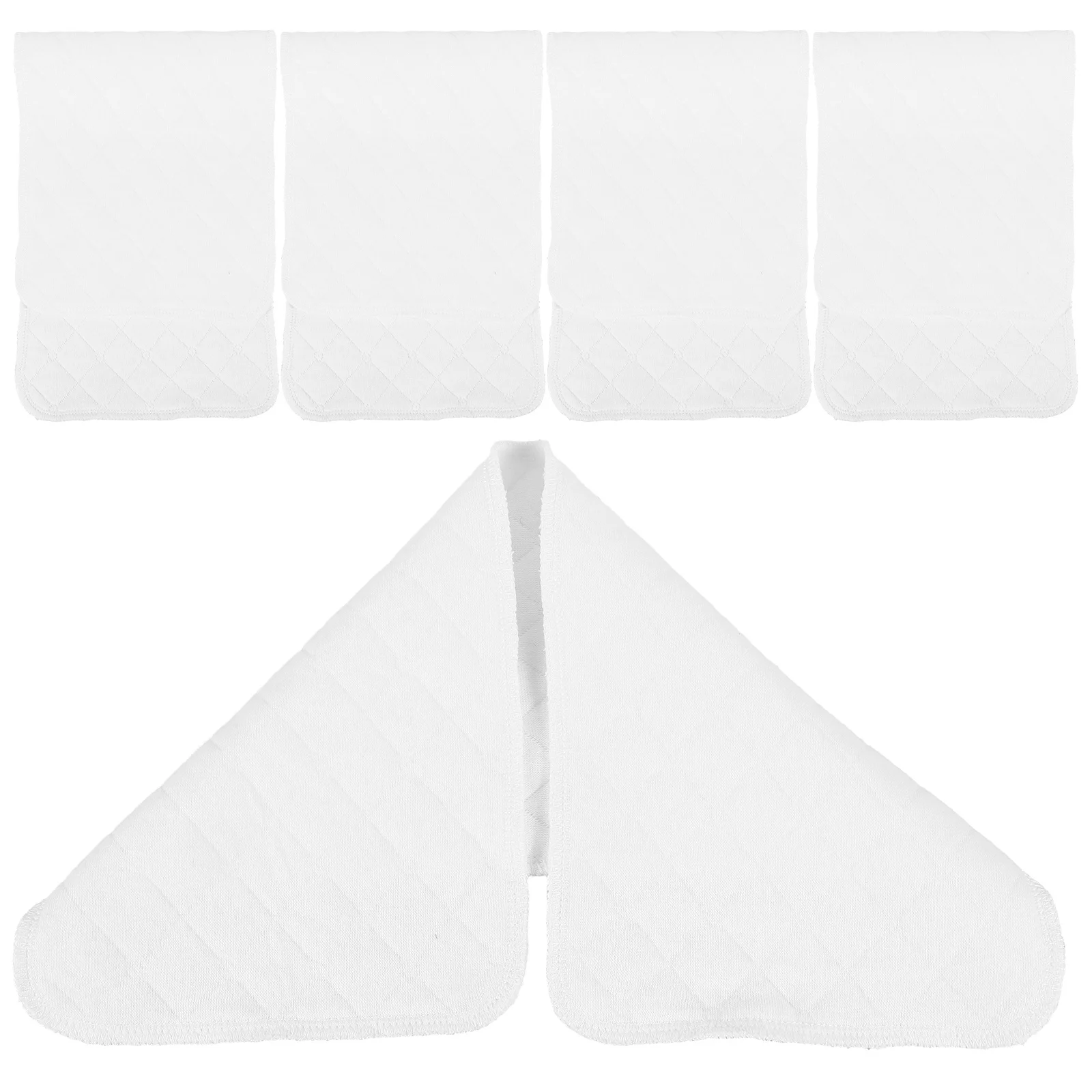

5Pcs White Cotton Baby Diapers - Reusable Newborn Washcloths 3-Layer Soft Cloth Diapers for Sensitive Skin - Baby Bath