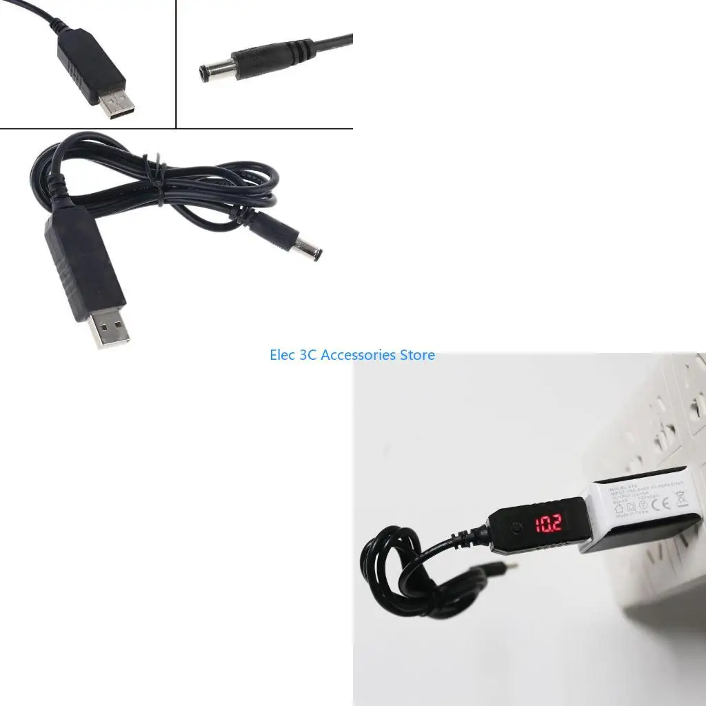 Y51A USB to for DC 12V Adapter, 2.1x5.5mm USB 5V to 12V Step Up Converter Power