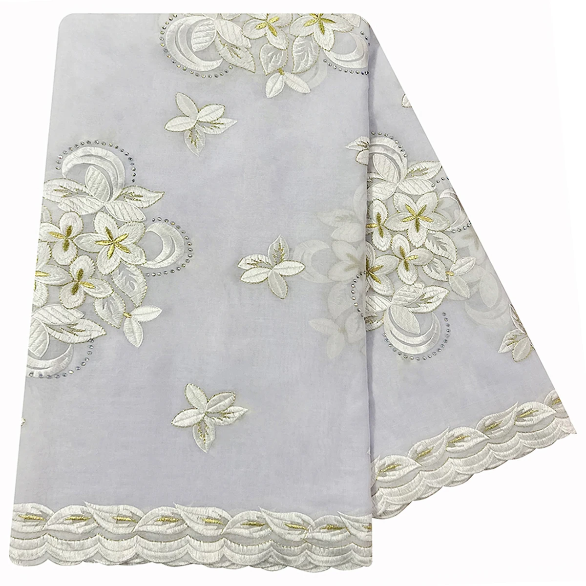 High Quality 100% Cotton Fabric Rayon Cotton Thread Eembroidered Scarf African Women Hijab Muslim Scarf Dubai Excellent Style