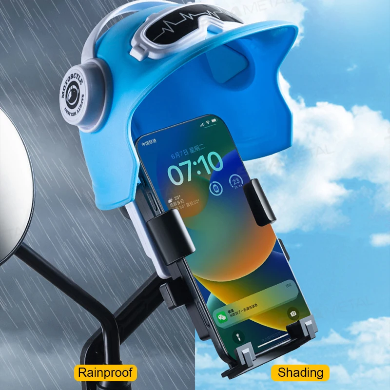 SEAMETAL 오토바이 소형 헬멧, 휴대폰 거치대, 자전거 핸드폰 거치대, 방수 햇빛가리개, 휴대폰용 충격 방지 헬멧