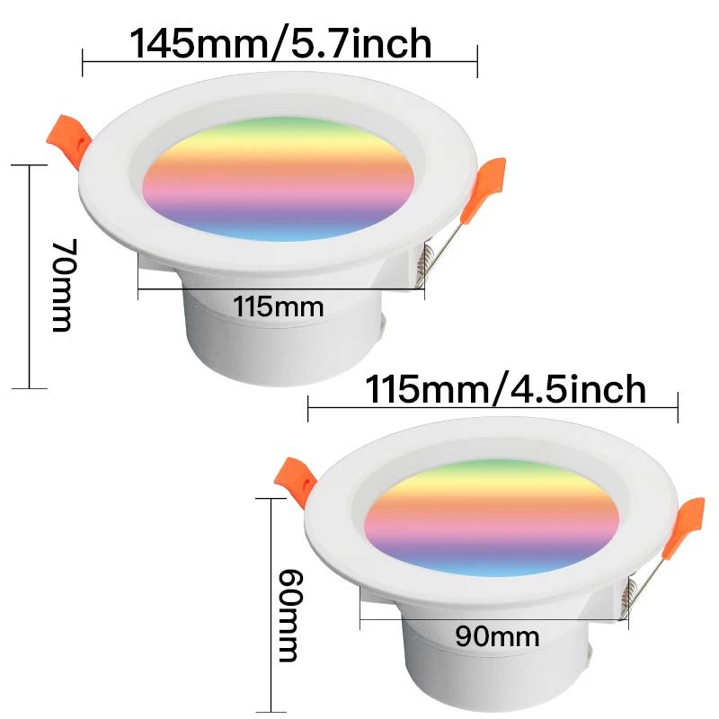 Imagem -06 - Moes-smart Led Downlight com Wi-fi Luz Spot Redonda Escurecimento Zigbee Mudança de Cor Rgb Luz Fria Quente Alexa Google Home w 10w