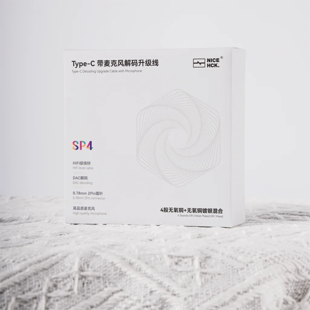 NICEHCK SP4 Type-C ถอดรหัสอัพเกรดสายไมโครโฟน CX31993 ชิป 4 Strands OFC + Silver Plated OFC ผสมหูฟัง 2Pin ลวด