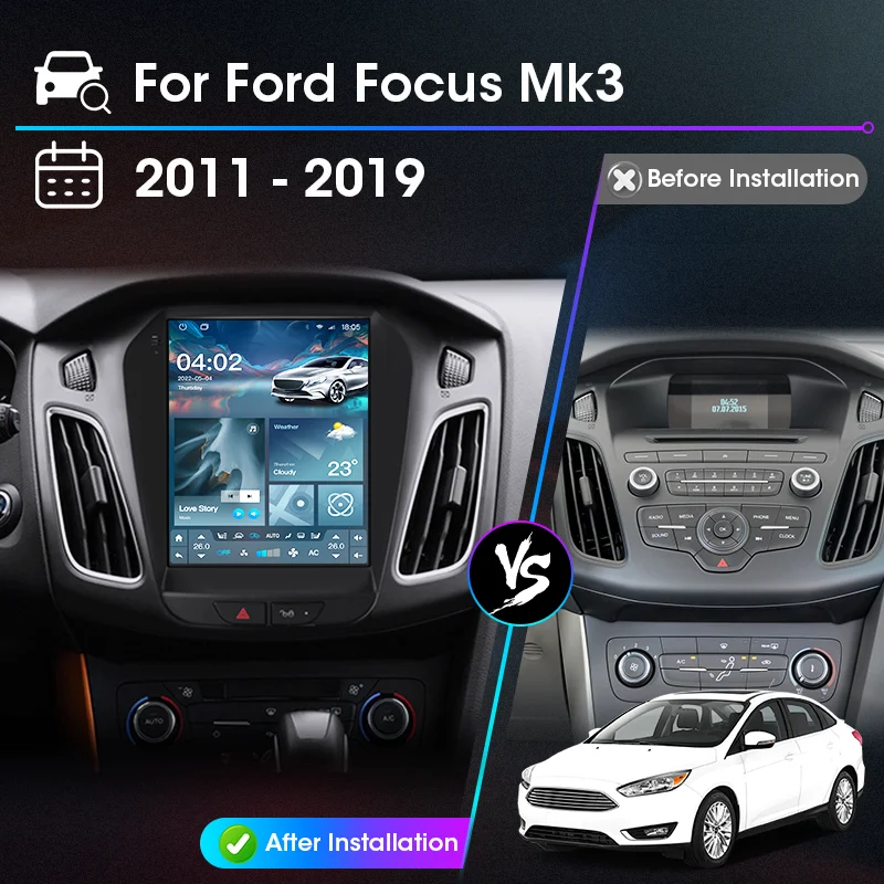 Apple Carplay Android Auto For Ford Focus Mk 3 2011 2012 - 2019 Car Intelligent Systems 9.7'' Multimedia Navigation Stereo DVD