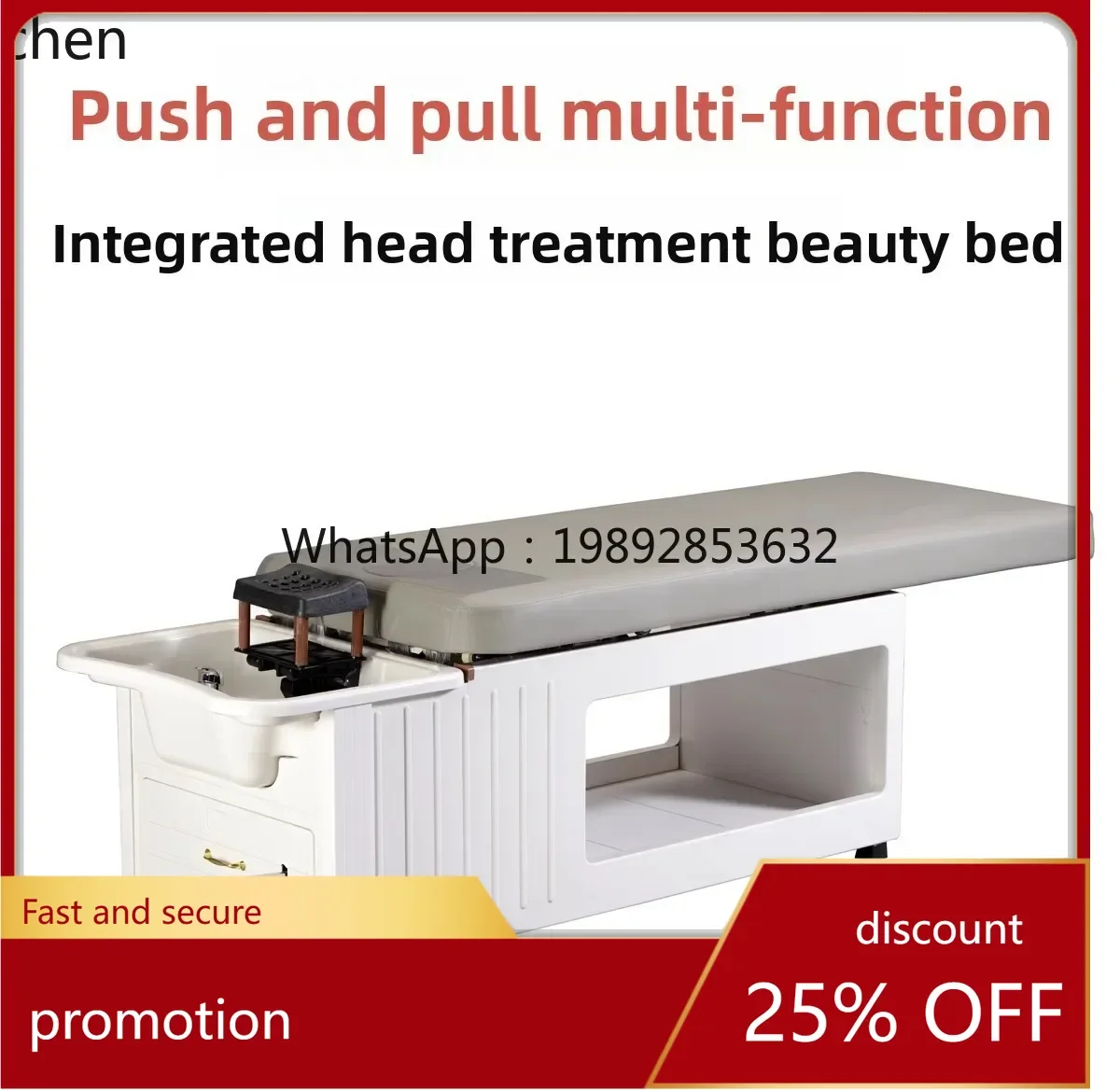 YFY  Multifunctional Push-pull Head Therapy Shampoo Bed Water Circulation Fumigation Water Heater Massage Spa