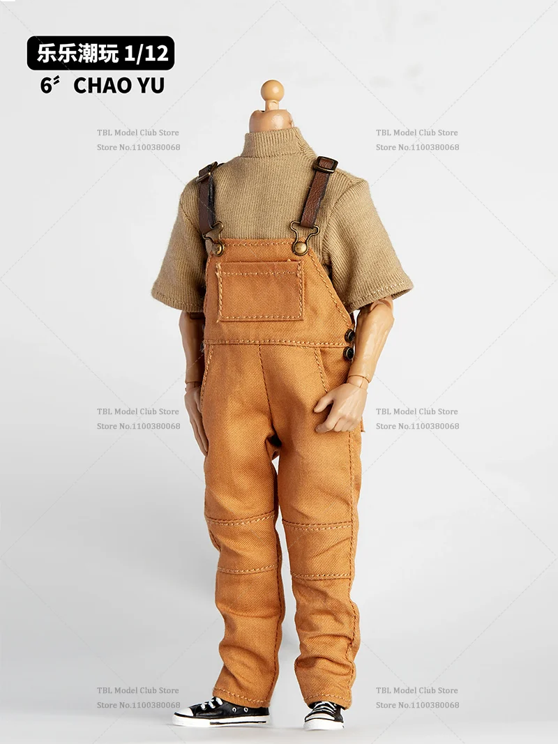 1/12 Scale Male Clothes Solid Color Short Sleeved Shirt Workwear Overalls For Asi3.0 mezco notaman 6-inch Action Figure Soldier