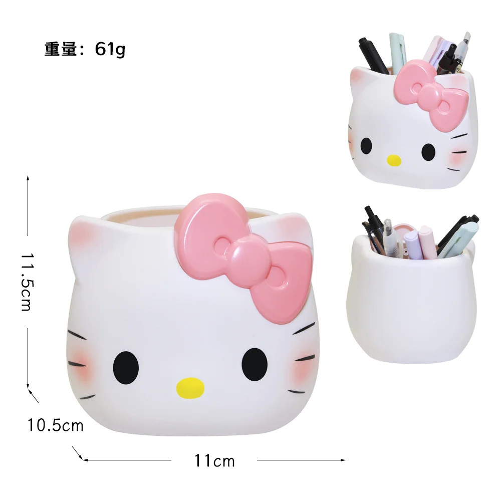 2026 Kawaii HelloKitty cartoon peripheral storage box pen holder suitable for storing stationery and makeup tools view 2