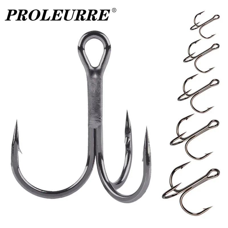 20 Pcs/Lot Overturned Treble Hook High Carbon Steel Black Fishing Hook 2/4/6/8/10/12# for Lure Triple Hooks Pesca Fishing Tackle