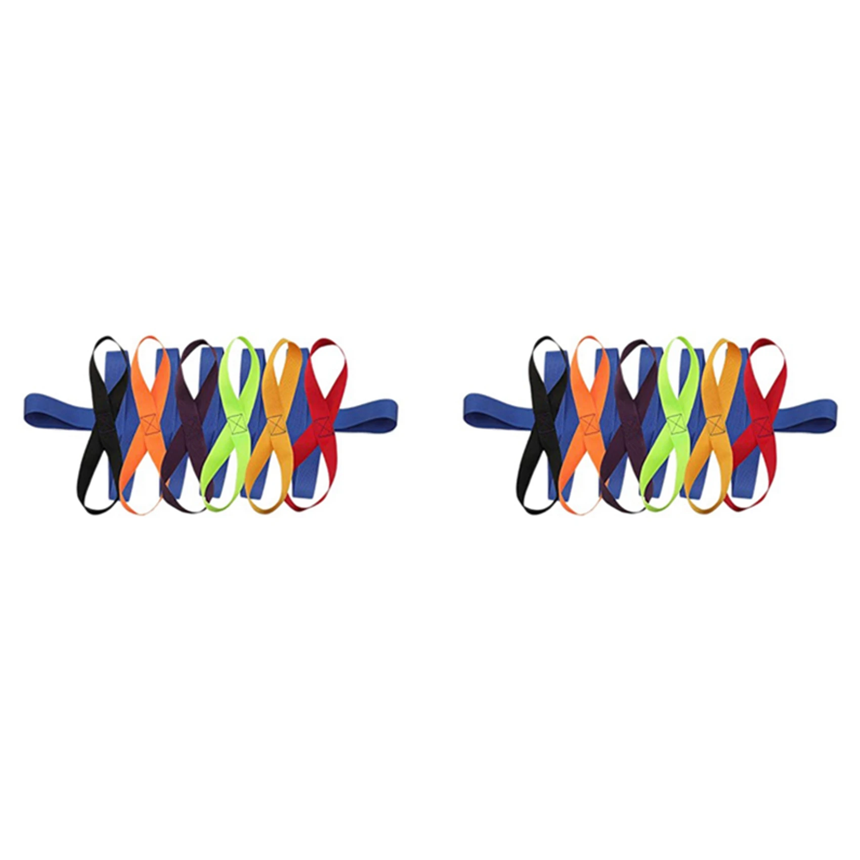 B78B-2X Kinderwandeltouwen voor kleuterschool Schoolkinderen Buiten Kleurrijke handgrepen voor maximaal 12 kinderen 2 leraren