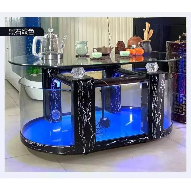 HJ large ecological coffee table fish tank living room aquarium glass household medium desktop turtle tank