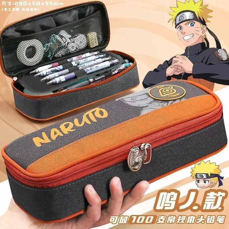 

Naruto Kakashi Anime Pencil Case Large Capacity Multi Compartment Stationery Box for Boys