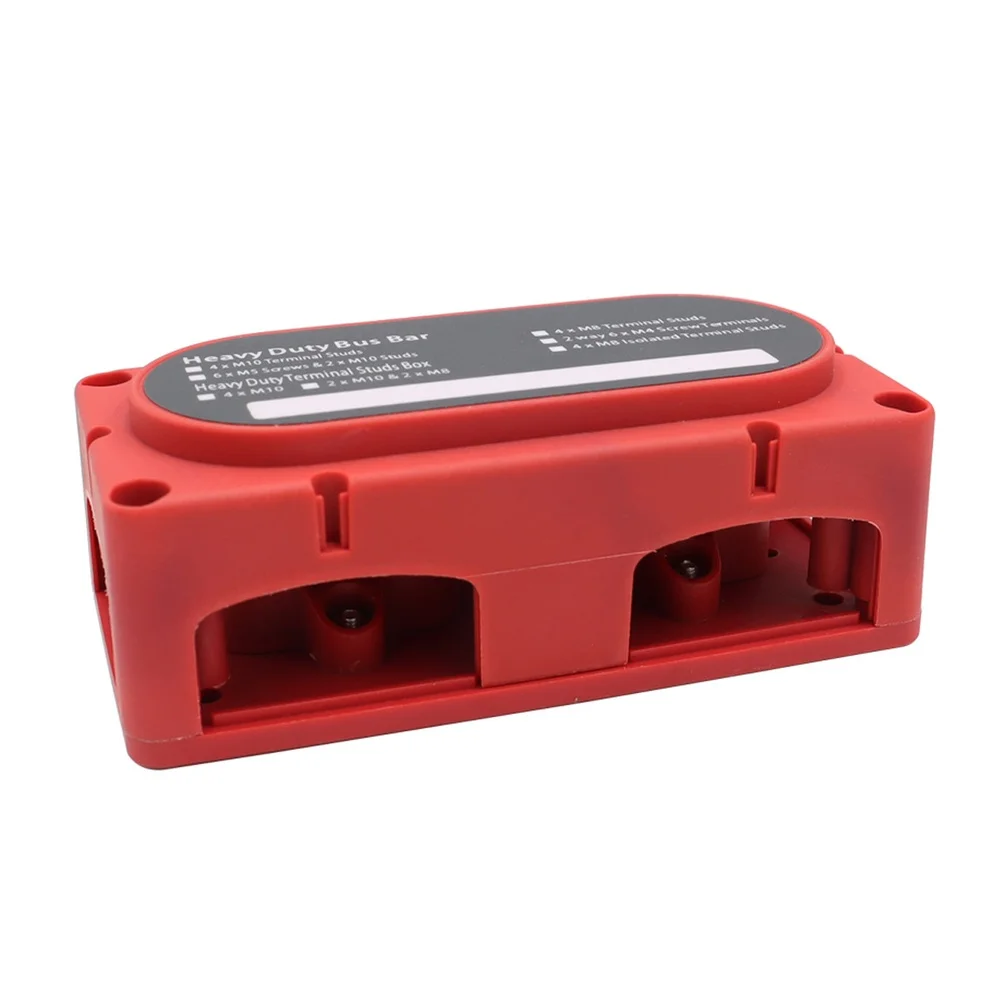 4-Way Busbar Terminal Block Constructed with Copper Conductors and Nylon Housing for RVs Yachts Cars and Marine Use