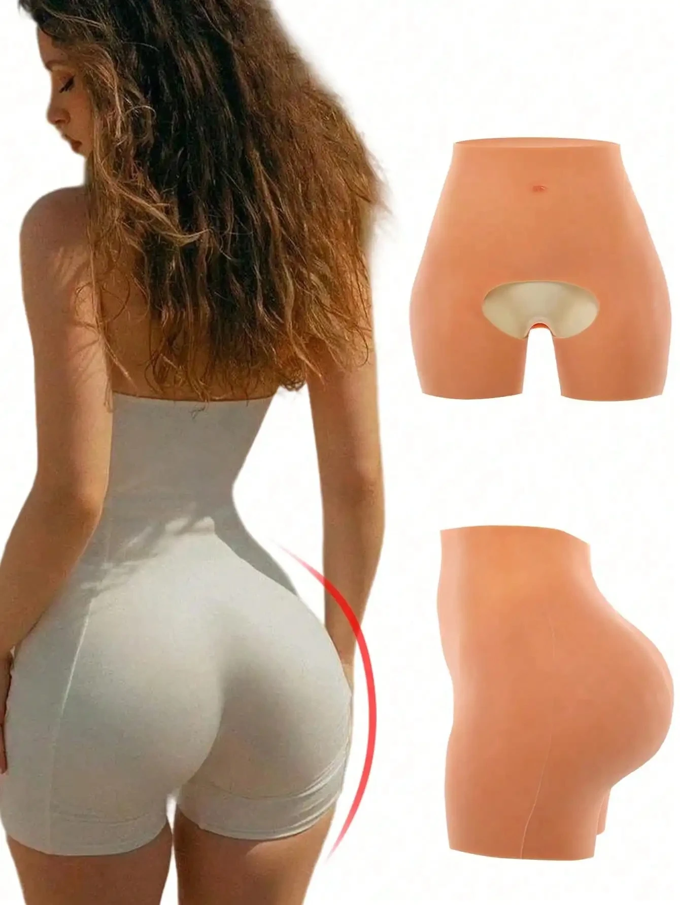 Silicone hip-lifting panties, thickened hip and buttocks, hip-lifting shaping underwear, buttocks filling pad.