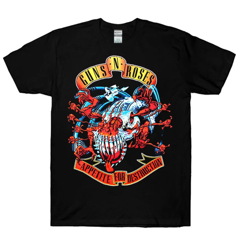 Guns N Roses Appetite For Destruction T-Shirt Black Fullsize S-5Xl