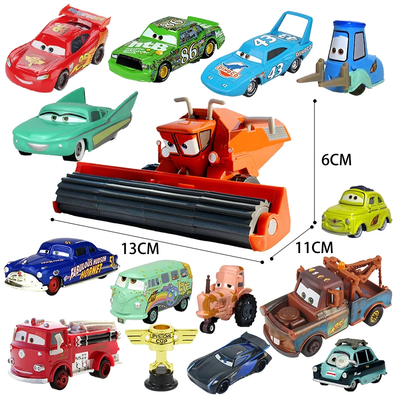 Disney Pixar Cars 2 3 Toys Lightning McQueen Collection Champion Frank Mater Chick Hicks 1:55 Diecast Vehicle Metal Car Kid Gift