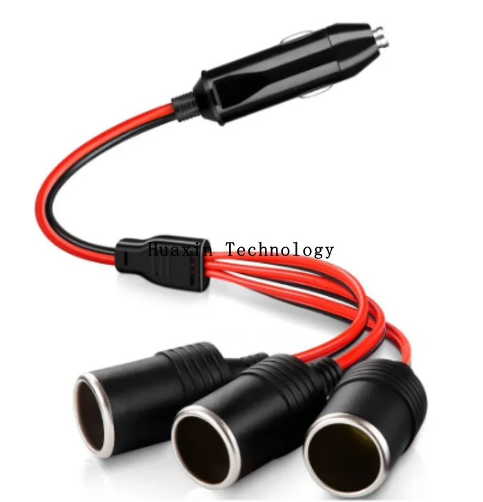 1 To 3 Car Cigarette Lighter 3 Way Socket Splitter 12V-24V Power Charger Adapter Female Socket Plug Extension Cord Cable