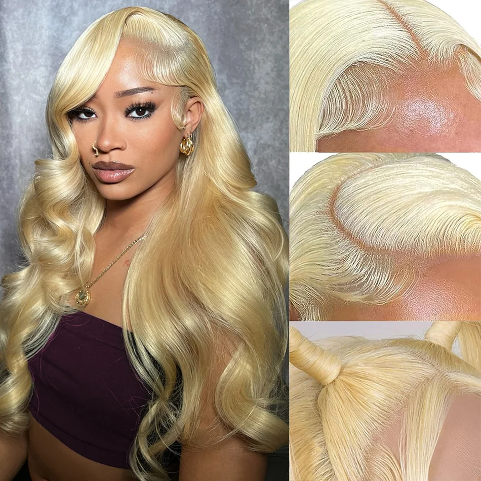 

613 Hd Lace Frontal Wig 13X6 Body Wave Blonde Human Hair Wigs 30 40 Inch Lace Front Transparent Wigs 230 Density For Black Women